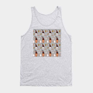 Skull with hat on grey Tank Top